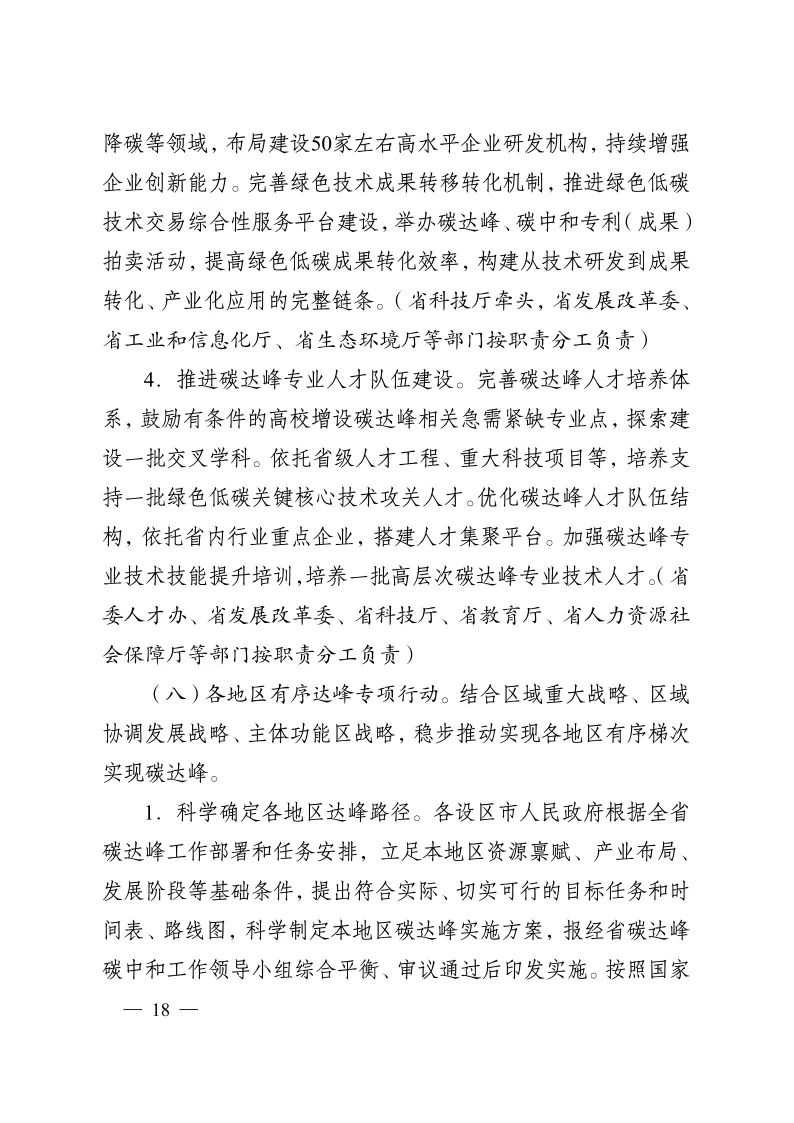 《江苏省碳达峰实施方案》印发 实施“碳达峰八大专项行动”