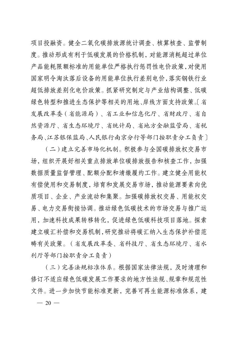 《江苏省碳达峰实施方案》印发 实施“碳达峰八大专项行动”